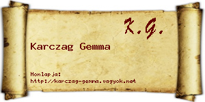 Karczag Gemma névjegykártya